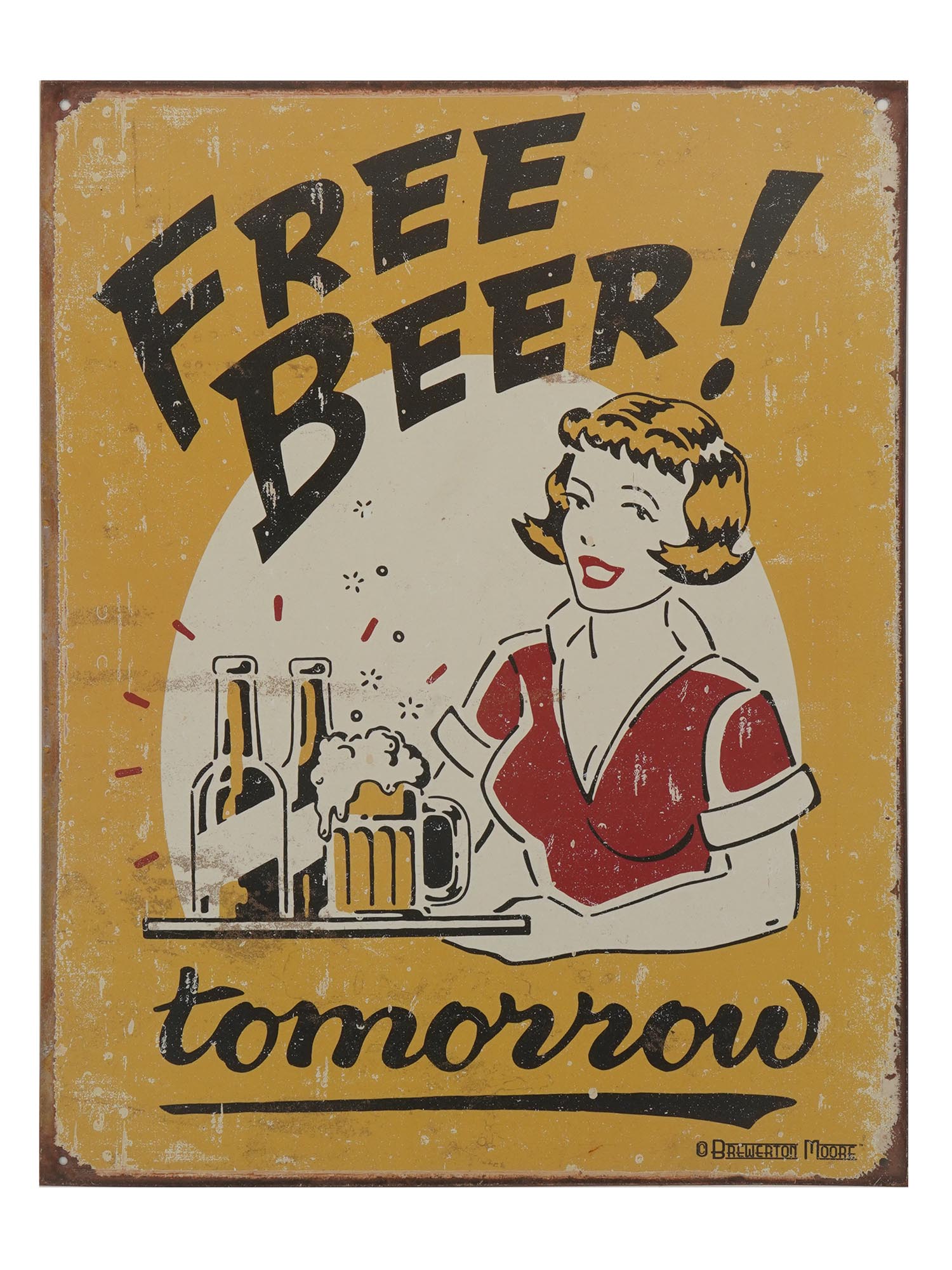 VINTAGE STYLE DECORATIVE BEER AND WINE TIN SIGNS PIC-1